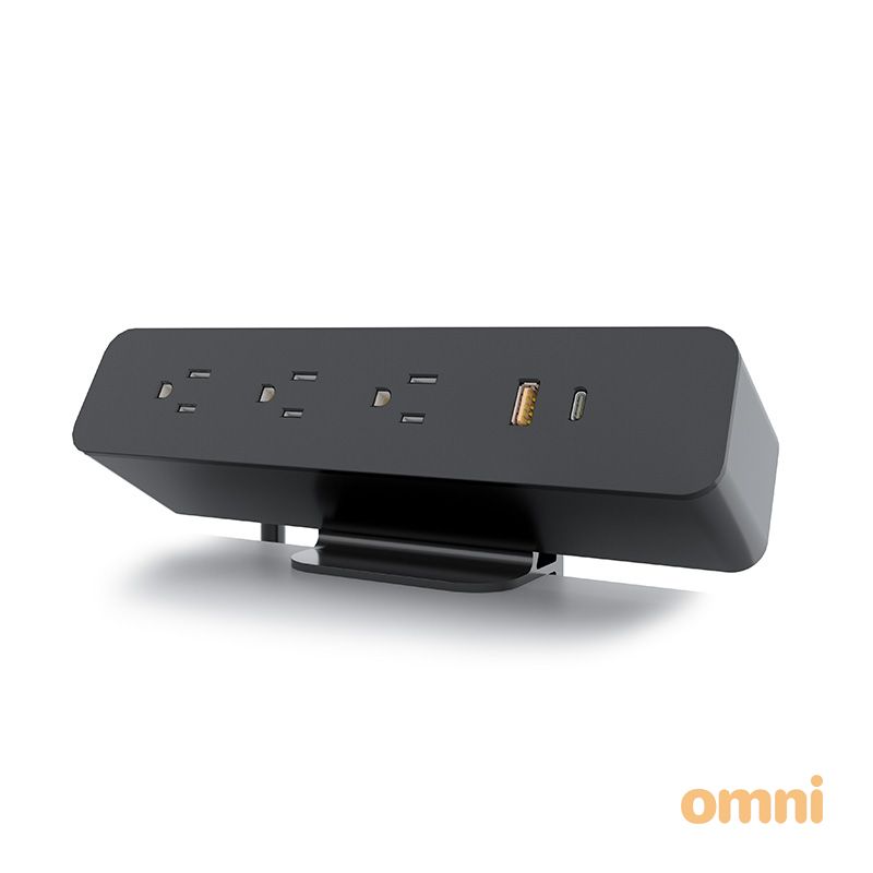 OME005.3A1U1C.1 Aluminum Desk Clamp Power Strip USB-C