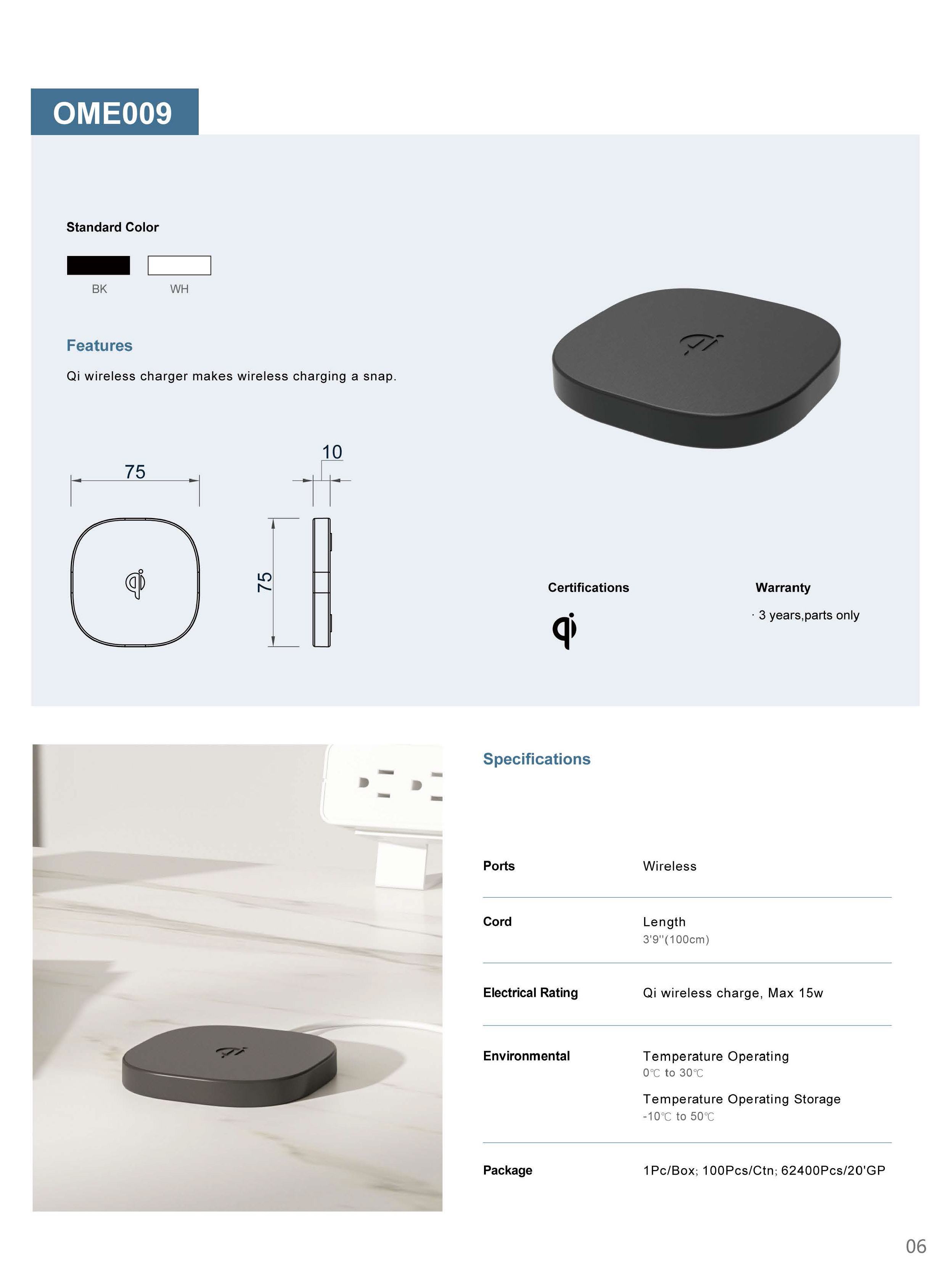QI Wireless Charger OME009