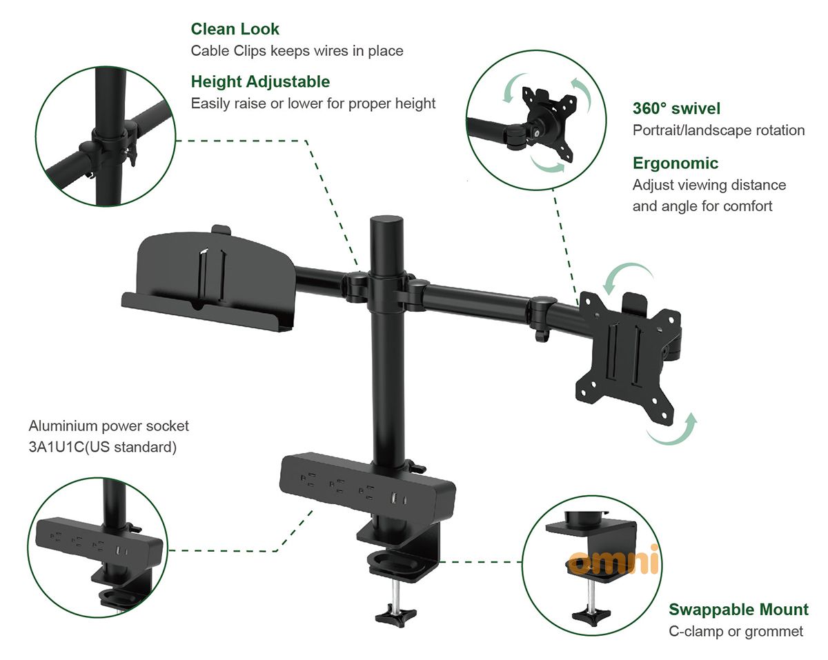 dual monitor stand clamp